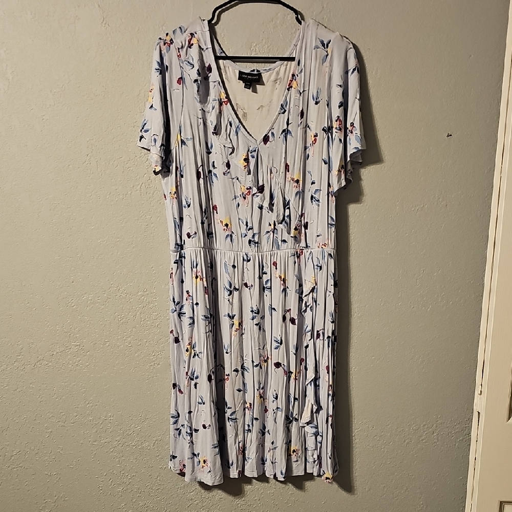 Lane Bryant Light Blue Floral Midi Dress